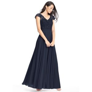 Dark Navy “Cheryl” Bridesmaid Dress- floor length